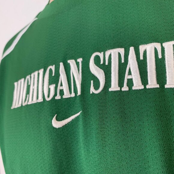Nike Michigan State Spartans Basketball Dri Fit Shooting Shirt Vtg 90s NCAA L - Picture 3 of 7